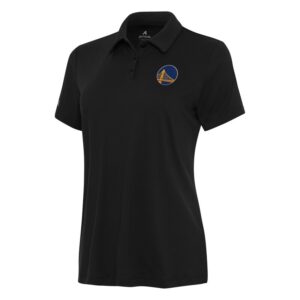 Women's Antigua Black Golden State Warriors Reprocess Polo