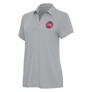Women's Antigua Gray Detroit Pistons Era Polo