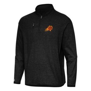 Men's Antigua Heather Black Phoenix Suns Certain Quarter-Zip Tri-Blend Sweatshirt