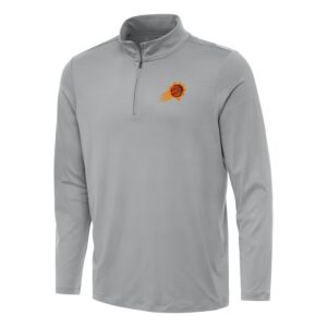 Men's Antigua Gray Phoenix Suns Reprocess Quarter-Zip Top