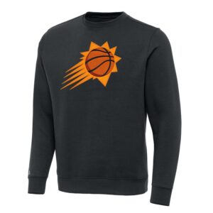 Men's Antigua Charcoal Phoenix Suns Victory Crewneck Pullover Sweatshirt