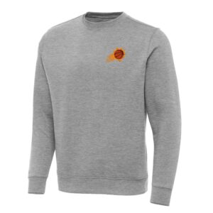 Men's Antigua Heather Gray Phoenix Suns Big & Tall Victory Crew Neck Pullover Sweatshirt