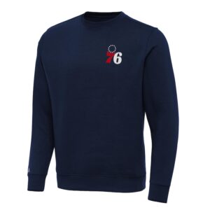 Men's Antigua Navy Philadelphia 76ers Big & Tall Victory Crew Neck Pullover Sweatshirt