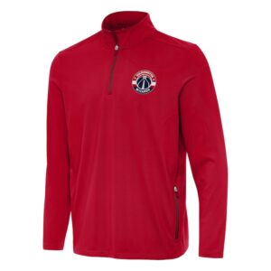 Men's Antigua  Red Washington Wizards Perilous Quarter-Zip Sweatshirt