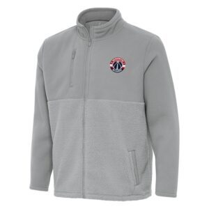 Men's Antigua Gray Washington Wizards Daily Fused Full-Zip Jacket