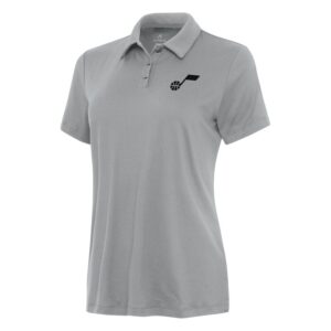 Women's Antigua Gray Utah Jazz Reprocess Polo