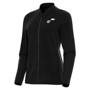 Women's Antigua Black Utah Jazz Continual Full-Zip Jacket