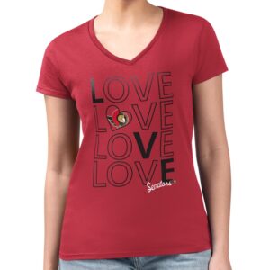 Women's G-III 4Her by Carl Banks Red Ottawa Senators Large Love Graphic V-Neck T-Shirt