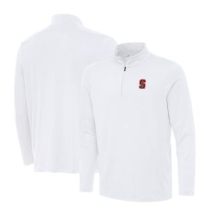 Men's Antigua White Stanford Cardinal Reprocess Quarter-Zip Top