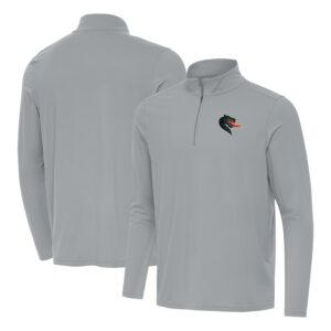 Men's Antigua  Gray UAB Blazers Intent Quarter-Zip Top