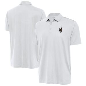 Men's Antigua White Wyoming Cowboys Big & Tall Ellipse Polo
