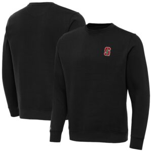 Men's Antigua Black Stanford Cardinal Big & Tall Victory Crew Neck Pullover Sweatshirt