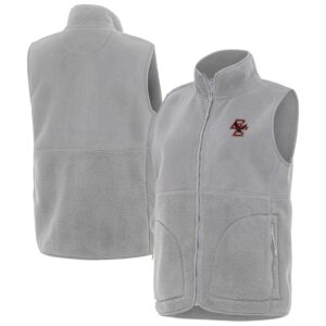 Women's Antigua  Gray Boston College Eagles Nostalgic Full-Zip Vest
