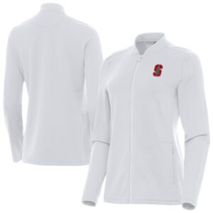 Women's Antigua  White Stanford Cardinal Continual Full-Zip Jacket