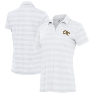 Women's Antigua White Georgia Tech Yellow Jackets Tunnel Polo