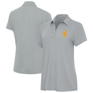 Women's Antigua  Gray Wyoming Cowboys Era Polo