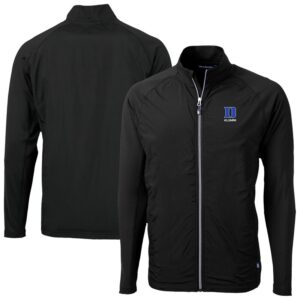 Men's Cutter & Buck  Black Duke Blue Devils Adapt Eco Knit Hybrid Recycled Raglan Full-Zip Jacket