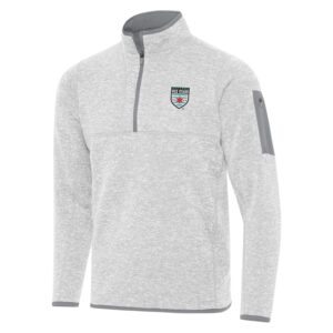 Men's Antigua  Heather Gray Chicago Red Stars Fortune Quarter-Zip Jacket