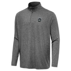 Men's Antigua  Heather Black NJ/NY Gotham FC Hunk Quarter-Zip Pullover Top