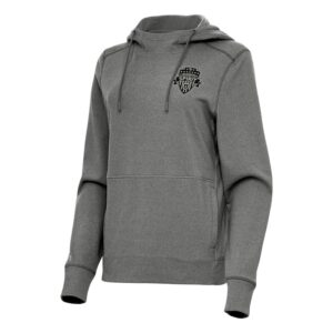 Women's Antigua Heather Black Washington Spirit Justice Pullover Hoodie