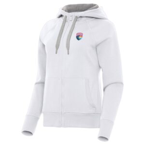 Women's Antigua  White San Diego Wave FC Victory Full-Zip Hoodie