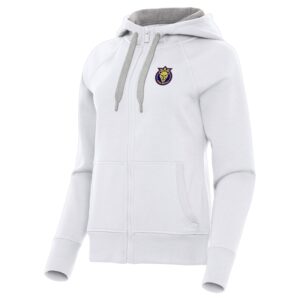 Women's Antigua  White Utah Royals Victory Full-Zip Hoodie