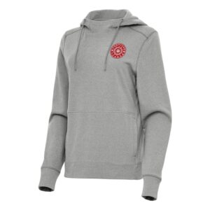 Women's Antigua Heather Gray Portland Thorns FC Justice Pullover Hoodie