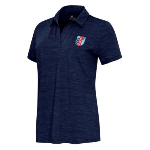 Women's Antigua Heather Navy Kansas City Current Layout V-Neck Polo