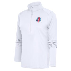 Women's Antigua White Kansas City Current Tribute Half-Zip Pullover Top