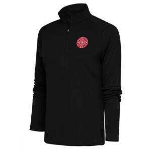 Women's Antigua Black Portland Thorns FC Tribute Half-Zip Pullover Top