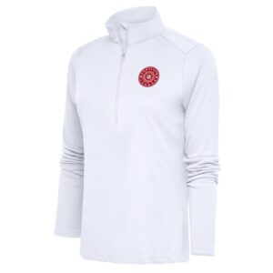 Women's Antigua White Portland Thorns FC Tribute Half-Zip Pullover Top