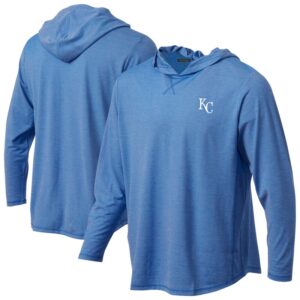 Men's  Royal Kansas City Royals Butter Stripe Tri-Blend Long Sleeve Hoodie T-Shirt