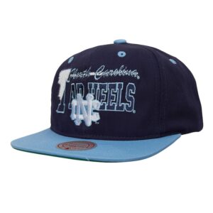 Men's Mitchell & Ness  Navy/Carolina Blue North Carolina Tar Heels Varsity Letter Snapback Hat