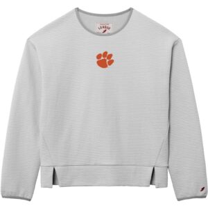 Women's League Collegiate Wear  Gray Clemson Tigers Summit Pullover Sweatshirt