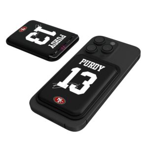 Keyscaper Brock Purdy Black San Francisco 49ers Magnetic Credit Card Wallet