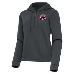 Women's Antigua  Pewter Washington Wizards Contemporary Quarter-Zip Hoodie