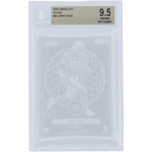 Jerry Rice San Francisco 49ers 2023 Panini Absolute Glass #G-JR #1/1 BGS Authenticated 9.5 Card