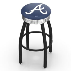 Atlanta Braves 30" Swivel Counter Stool with Chrome Accent