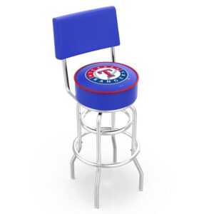 Texas Rangers 25" Double Ring Chrome Swivel Counter Stool