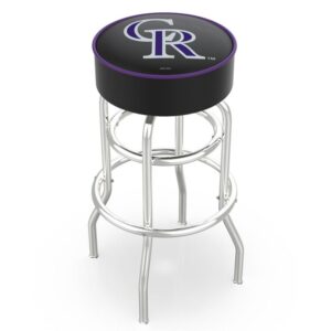 Colorado Rockies 30" Double Ring Chrome Swivel Counter Stool
