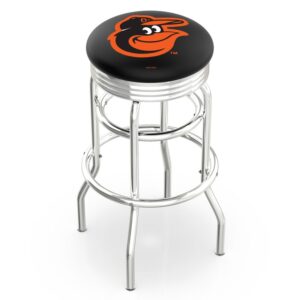 Baltimore Orioles 30" Double Ring Chrome Swivel Counter Stool