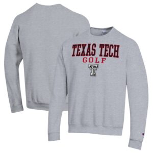 Men's Champion  Gray Texas Tech Red Raiders Powerblend Crewneck Sweatshirt