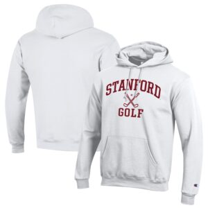 Men's Champion  White Stanford Cardinal Icon Golf Powerblend Pullover Hoodie