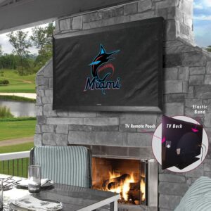 Black Miami Marlins 55" x 31" TV Cover