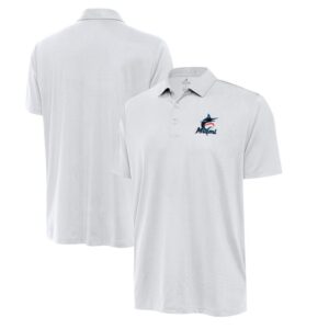 Men's Antigua  White Miami Marlins Eclipse Polo