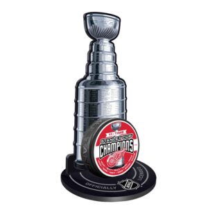 Detroit Red Wings Stanley Cup Trophy Stand with Championship Puck