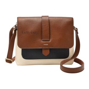 Fossil  Brown Gettysburg Bullets Kinley Leather Small Crossbody Bag