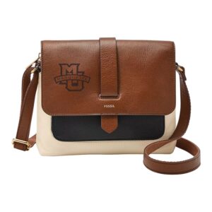 Fossil  Brown Marquette Golden Eagles Kinley Leather Small Crossbody Bag