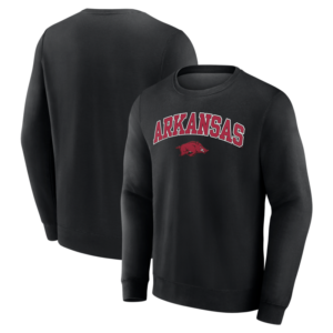Men's  Black Arkansas Razorbacks Campus Fleece Pullover Sweatshirt