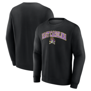 Men's  Black ECU Pirates Campus Fleece Pullover Sweatshirt